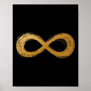 Póster Símbolo de Neurodiversidad de la Infinidad Dorada