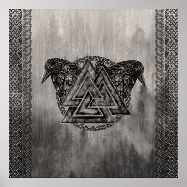 Póster Símbolo de nuez de vástago y vástagos (Frente)