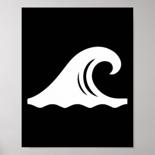 Póster Símbolo de olas geniales surfista surf surf coster