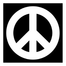 Símbolo de paz blanca en negro
