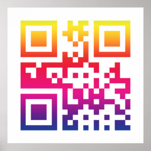 Póster Símbolo de paz ☮ - código QR