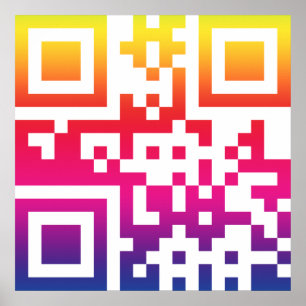 Póster Símbolo de paz ☮ - código QR