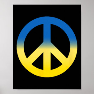 Póster Símbolo de Paz - Colores de la Bandera de Ucrania
