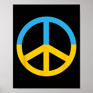 Póster Símbolo de Paz Con Los Colores De La F Ucrania