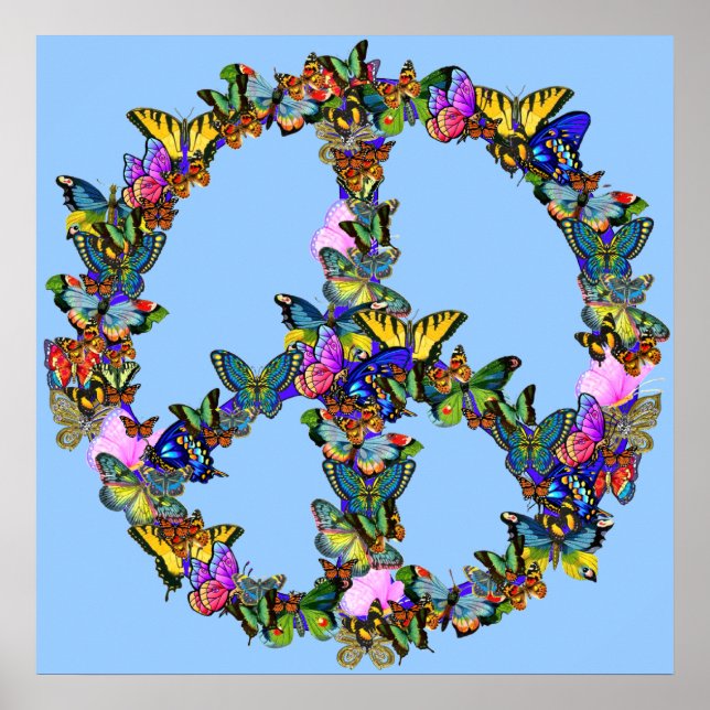 Póster Símbolo de paz de mariposa (Frente)