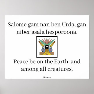 Póster Símbolo de paz de Salome y mantra de mediación