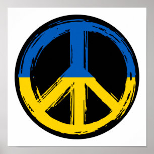 Póster Símbolo de paz de Ucrania con Ucrania