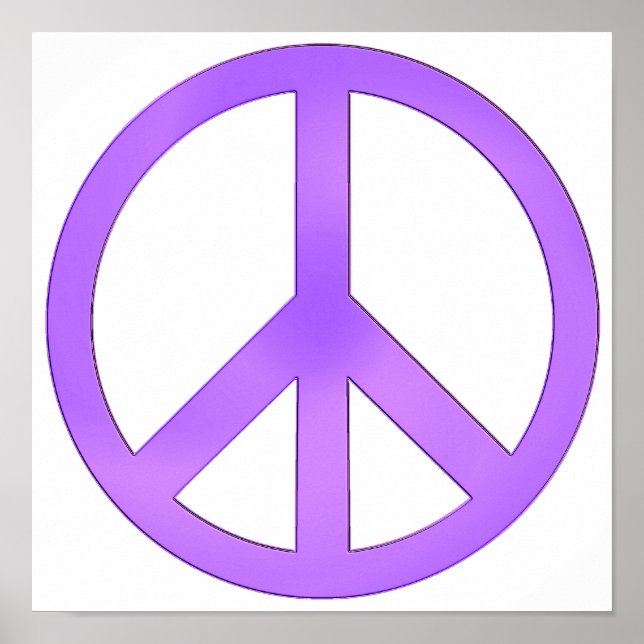 Póster Símbolo de paz morado lavanda (Frente)