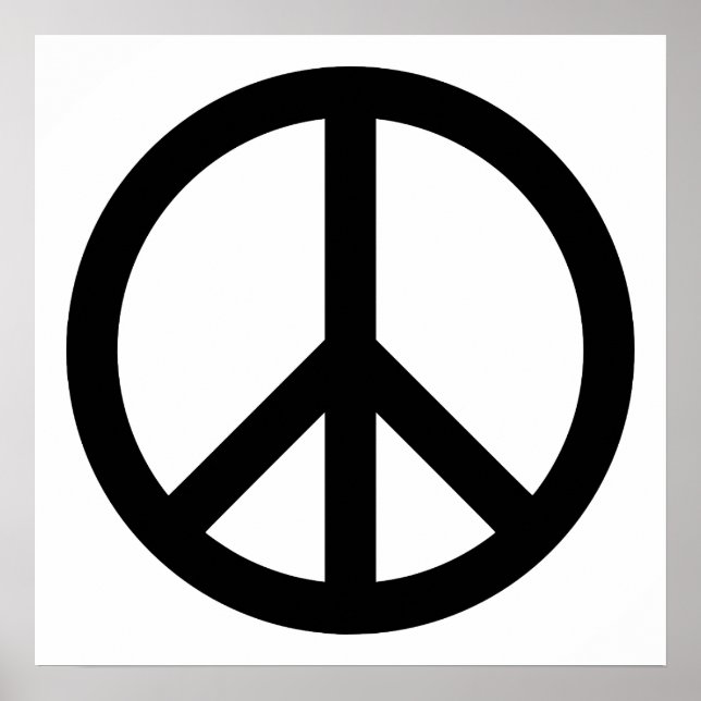 Póster Símbolo de paz negro (Frente)
