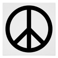 Símbolo de paz negro retro