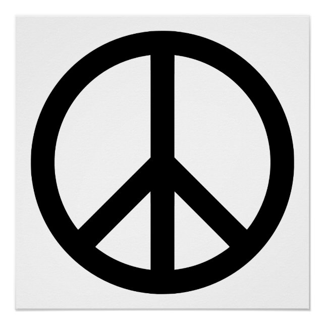 Póster Símbolo de paz negro retro (Anverso)