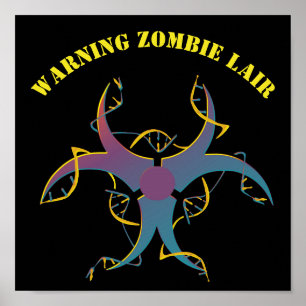 Póster Símbolo de peligro biológico para empalme de genes