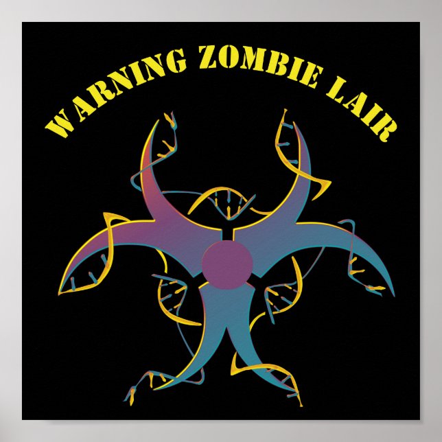 Póster Símbolo de peligro biológico para empalme de genes (Frente)