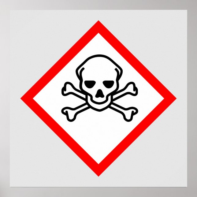 Póster Símbolo de peligro cráneo y cruz (Frente)