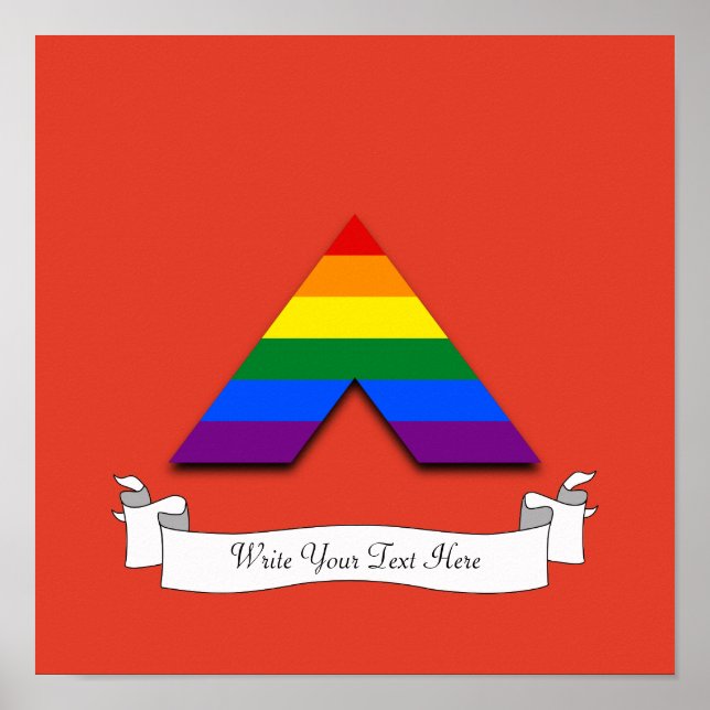 Póster Símbolo de pirámide de aliado recto LGBT (Frente)