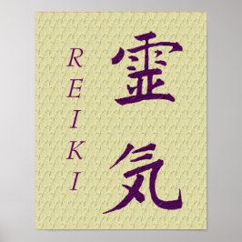 Póster Símbolo de Reiki en morado