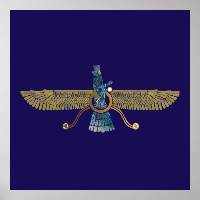 Póster Símbolo de religión zoroastro Ahura Mazda Zoroastr (Frente)