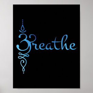 Póster Símbolo de respiración de meditación de yoga zen e
