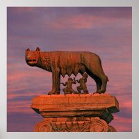 Símbolo de Roma lobo capitolino escultura de bronc