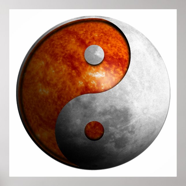 Póster Símbolo de Sun y Moon Yin y Yang (Frente)
