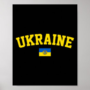 Póster Símbolo de tridente de la bandera de Ucrania Orgul