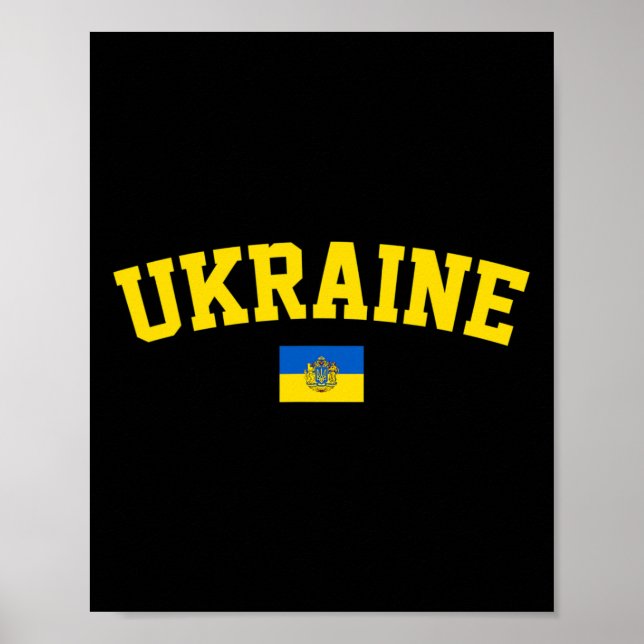 Póster Símbolo de tridente de la bandera de Ucrania Orgul (Frente)