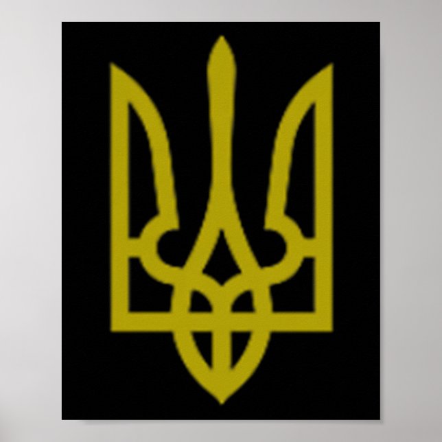 Póster Símbolo de Tridente del Ejército de Ucrania Medio  (Frente)