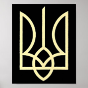 Póster Símbolo de tridente del ejército ucraniano de zelé