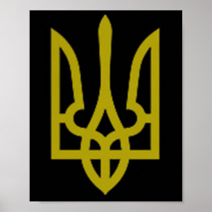 Póster Símbolo de tridente del ejército ucraniano de zelé