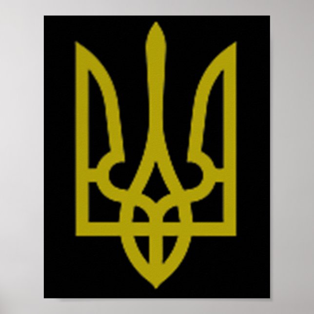 Póster Símbolo de tridente del ejército ucraniano de zelé (Frente)