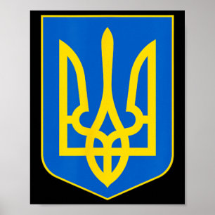 Póster Símbolo de Ucrania Tryzub Patriótico Slava Ukraini