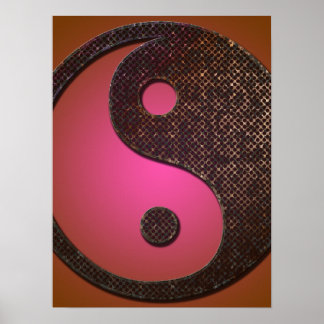 Póster Símbolo de Yin Yang Metalizado y desordenado 2 de 