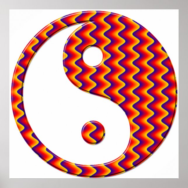 Póster Símbolo de Zig Zag Yin Yang (Frente)