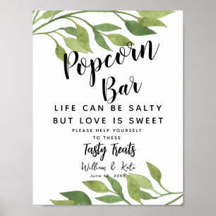 Póster símbolo del boda de la barra de palomitas