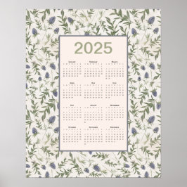 Póster Símbolo del calendario de año completo 2025
