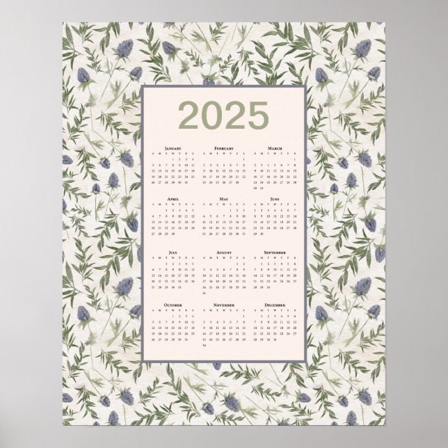 Póster Símbolo del calendario de año completo 2025 (Frente)