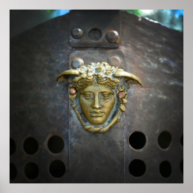Póster símbolo del dios del bronce del casco del gladiado (Frente)