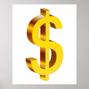 Póster Símbolo del dólar dorado