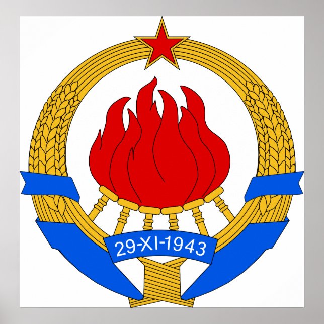 Póster Símbolo del escudo de armas Yugoslavia Heraldry of (Frente)