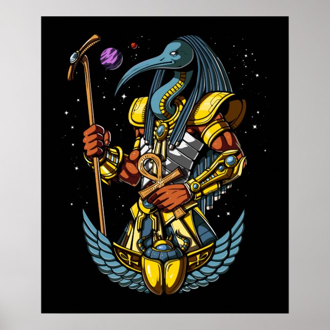 Póster Símbolo egipcio suave Ankh Scarab Antiguo (Frente)