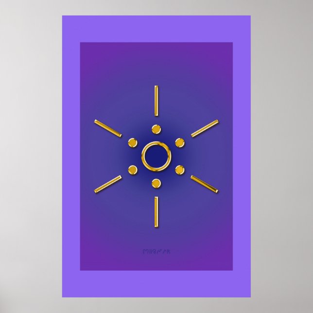Póster Símbolo Elomin / oro azul violeta (Frente)