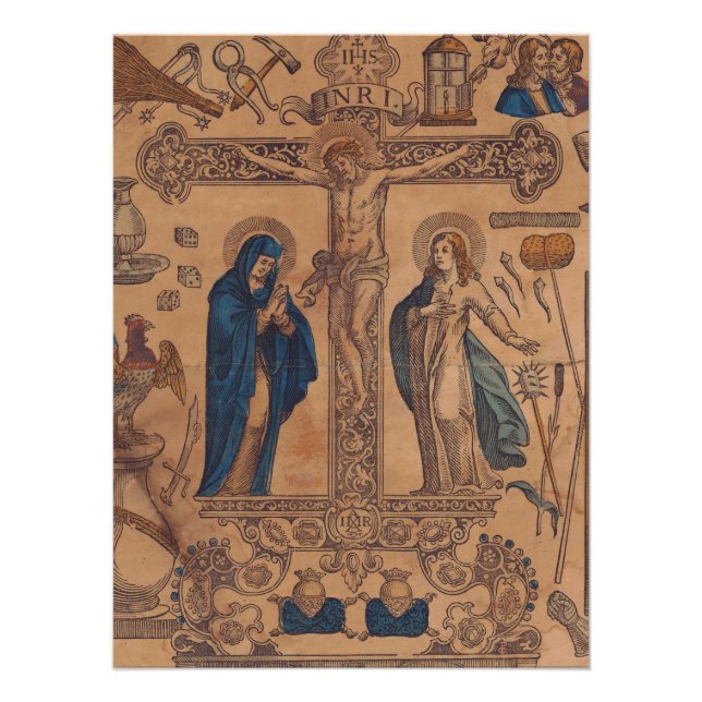 Póster Símbolo eucaristero de antimins (Anverso)