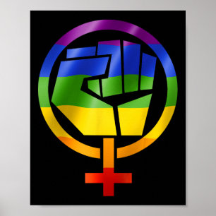 Póster Símbolo feminista Lgbt resiste el orgullo puño arc