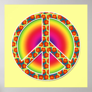 Póster Símbolo floral de la paz