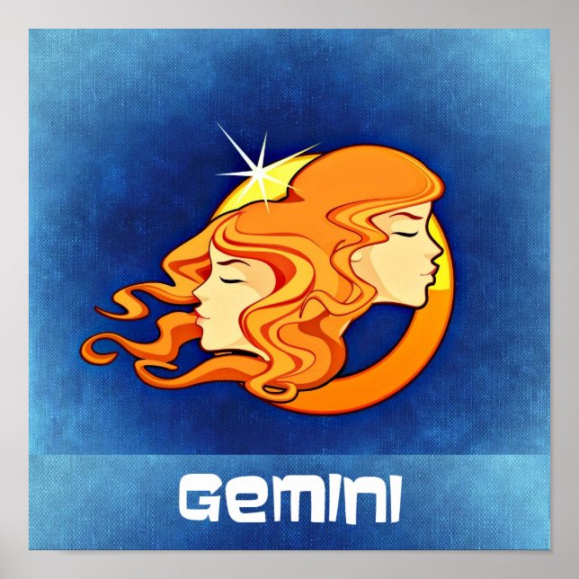 Póster Símbolo gemini de astrología zodiaca (Frente)