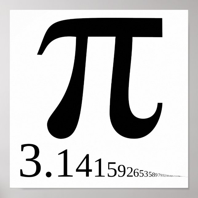 Póster Símbolo gigante "Pi" y 3.14... (Frente)