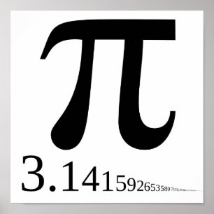 Póster Símbolo gigante y 3,14 del "pi"…
