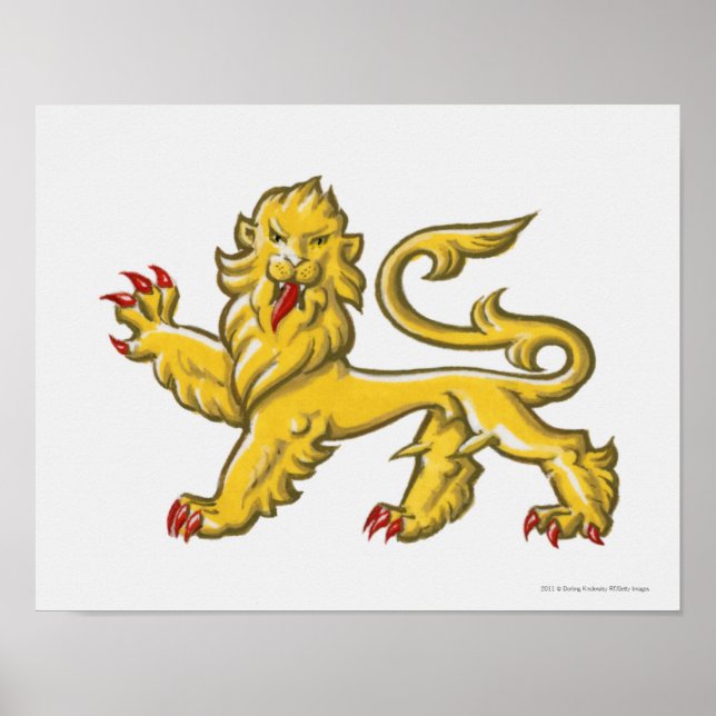 Póster Símbolo heráldico del guardián del Estado del león (Frente)