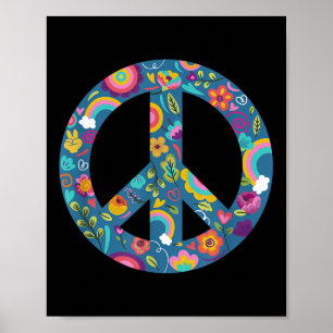 Póster Símbolo hippie símbolo de paz símbolo antiguerra f