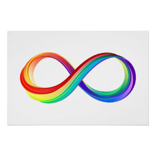 Póster Símbolo infinito arcoiris en capas